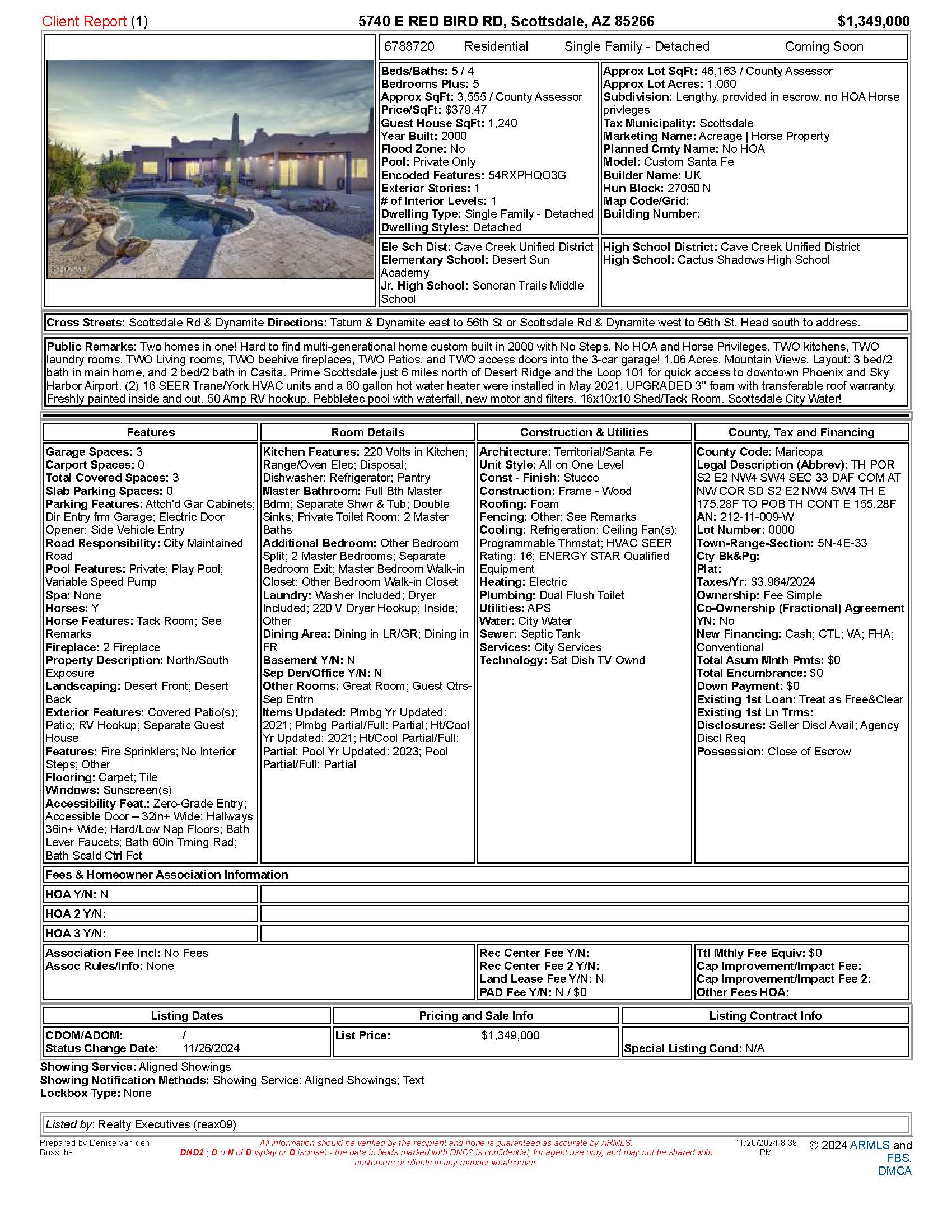 5740 E. Redbird MLS with Photos