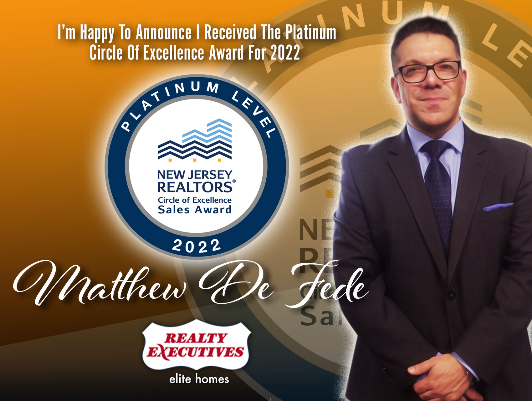 Matthew De Fede Platinum Circle of Excellence