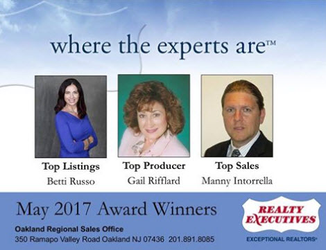 Real Estate Agent Awards Oakland NJ Manny Intorrella Realty Executives