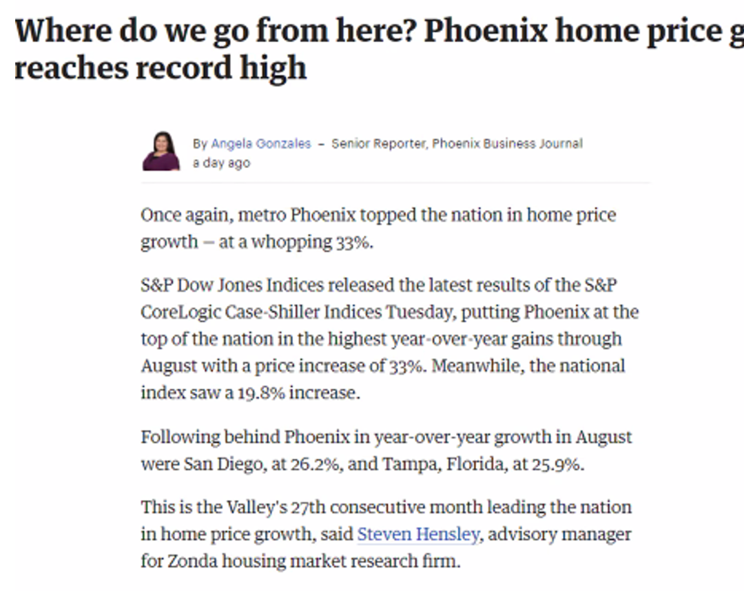 Phoenix Tops Nation in Appreciation October 2021