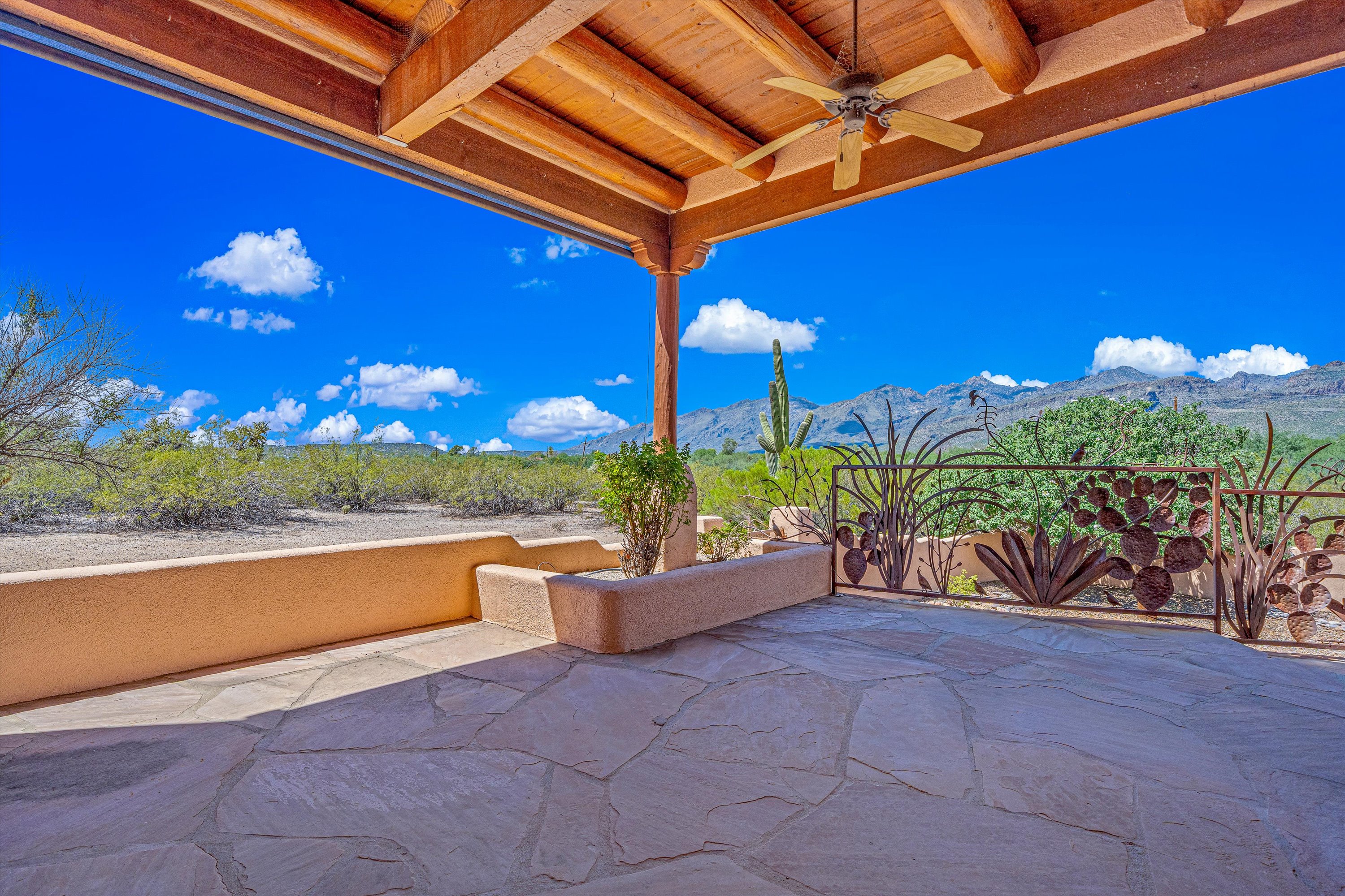 Covered outdoor living with the Catalina Mountains as your backdrop.